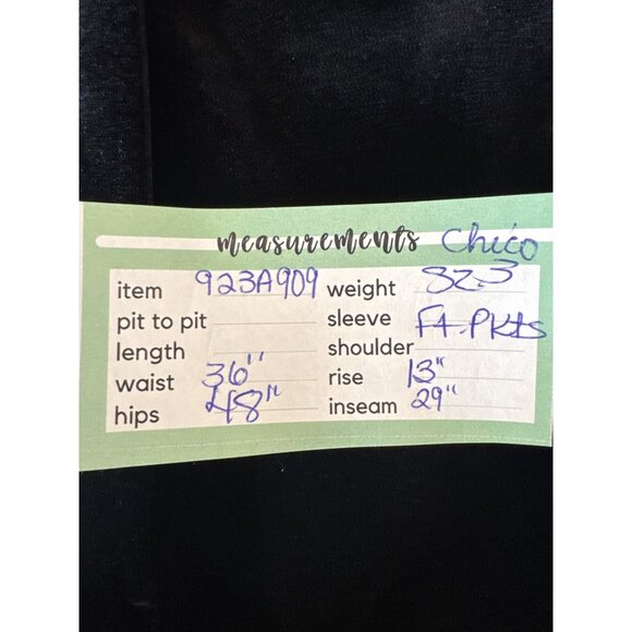 Chicos Black Size 16 Flowy Velvet Dressy Pants Short - Picture 5 of 15